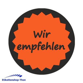 Aktionsetiketten - Durchmesser 30 mm - Wir empfehlen - 1000 Stück - Leuchtrot